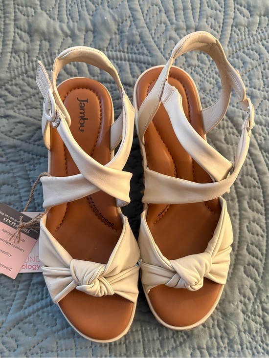 Jambu Shoes - Jambu Cream Knotted Slingback Sandals